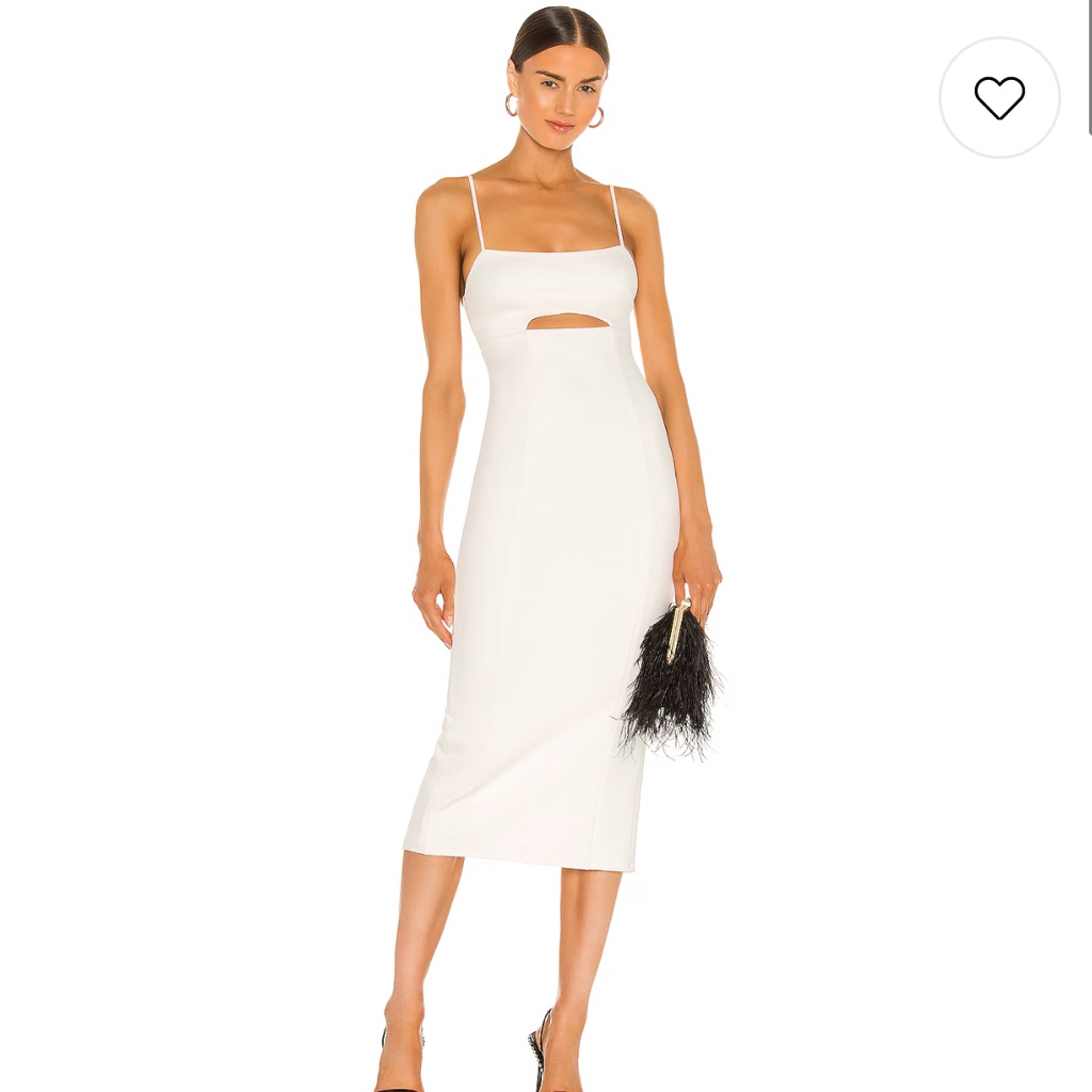 H:Ours Chic White Cutout Midi Dress